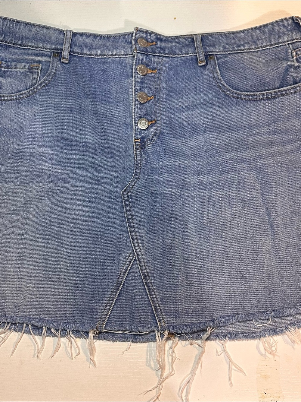 Old Navy High-Rise Button-Fly skirt in Light Blue